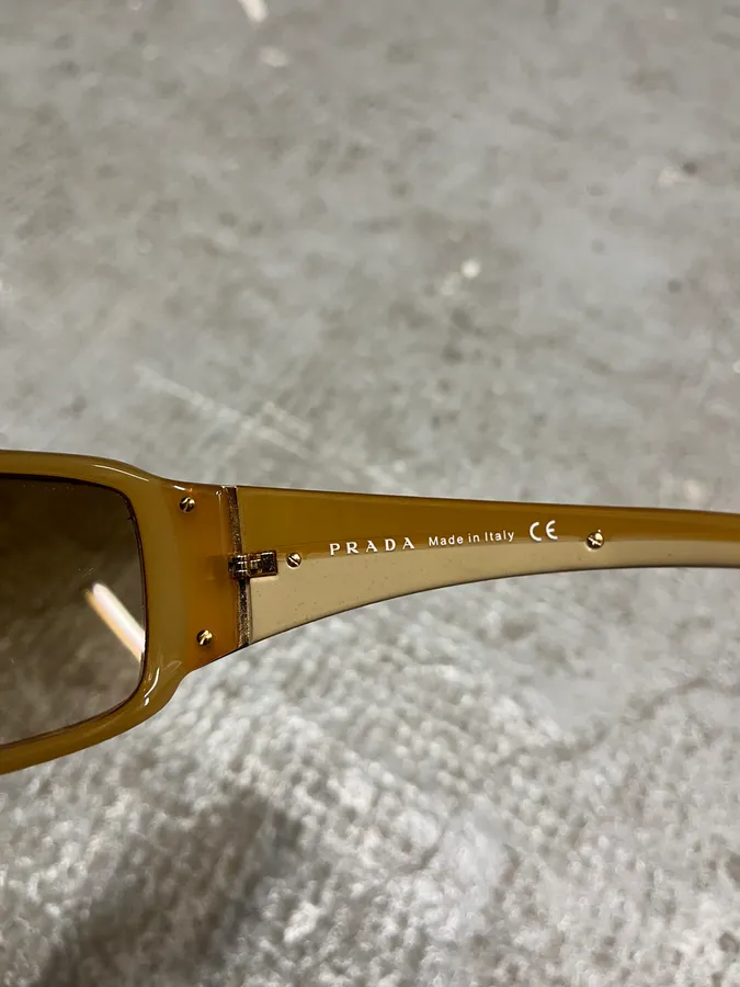 2000s Prada Camel Sunglasses - Image 9