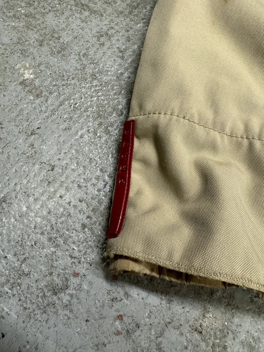 2000s Prada Claps & Zipped Beige Jacket - Image 5