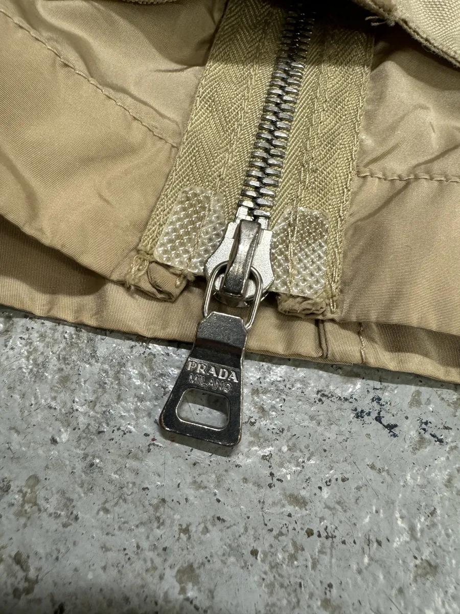 2000s Prada Claps & Zipped Beige Jacket - Image 6