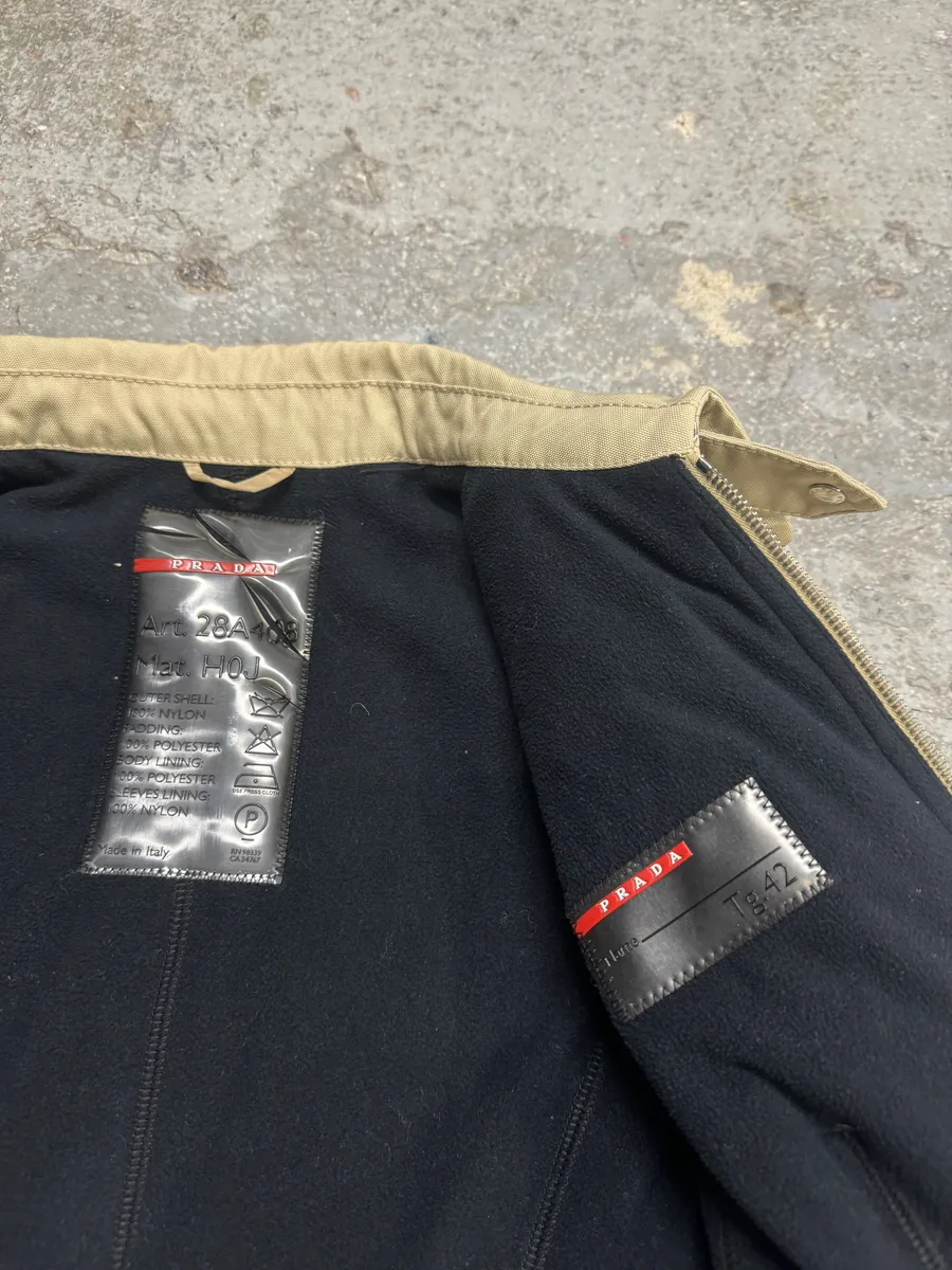 2000s Prada Claps & Zipped Beige Jacket - Image 8