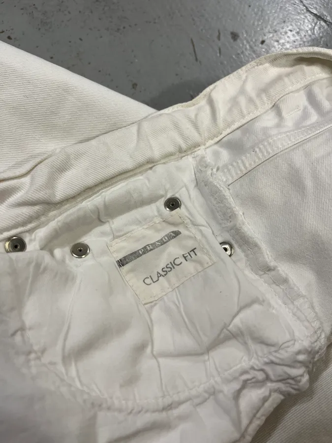2000s Prada Classic White Denim Jeans - Image 14