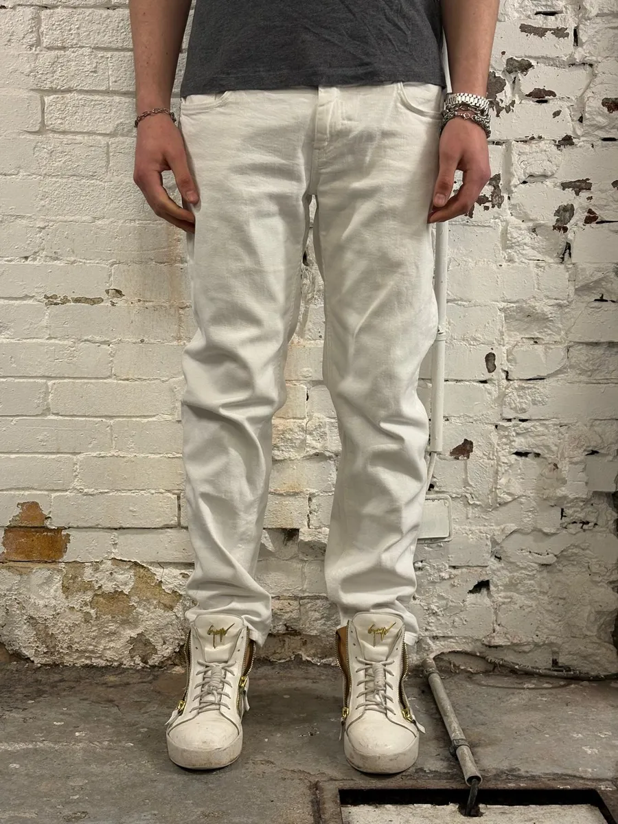 2000s Prada Classic White Denim Jeans - Image 2