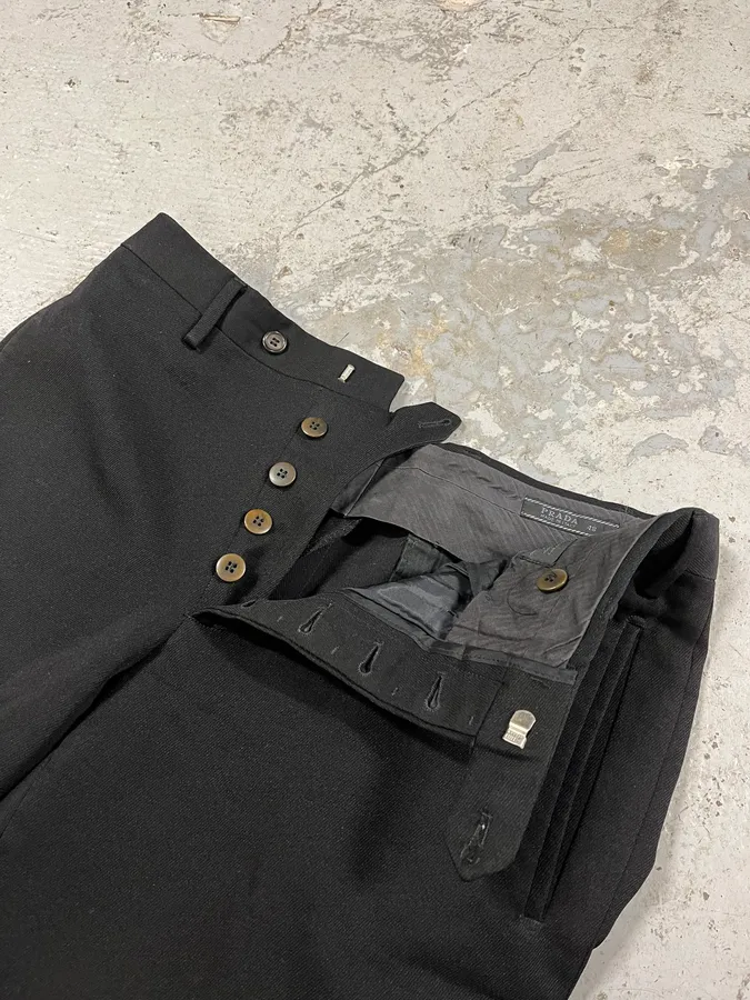 2000s Prada Cozy Tailored Black Pants - Image 7