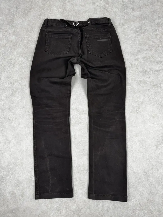 2000s Prada Dark Brown Black Slim Denim Jeans - Image 2