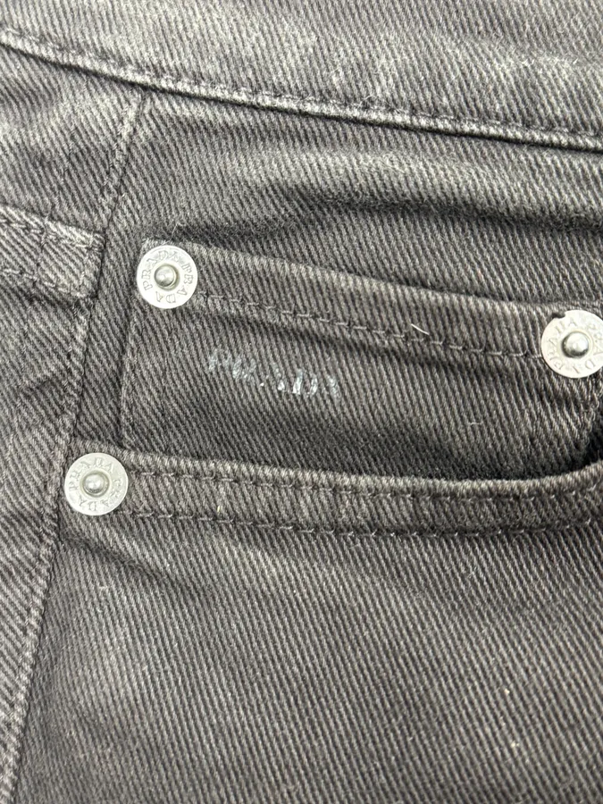 2000s Prada Dark Brown Black Slim Denim Jeans - Image 9