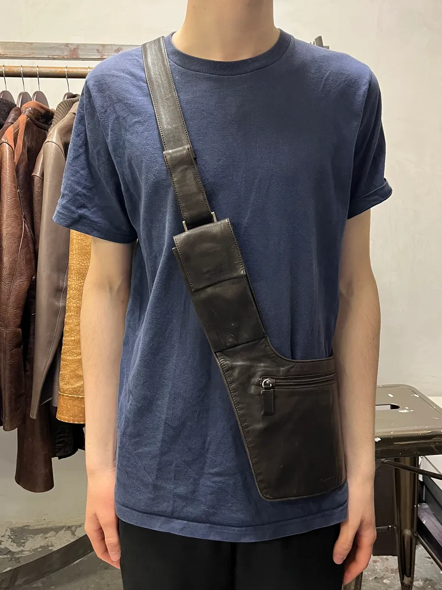 2000s Prada Dark Brown Leather Vest Bag - Image 2