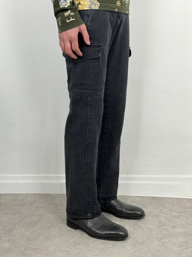 2000s Prada Dark Grey Cargo Pants - Image 4