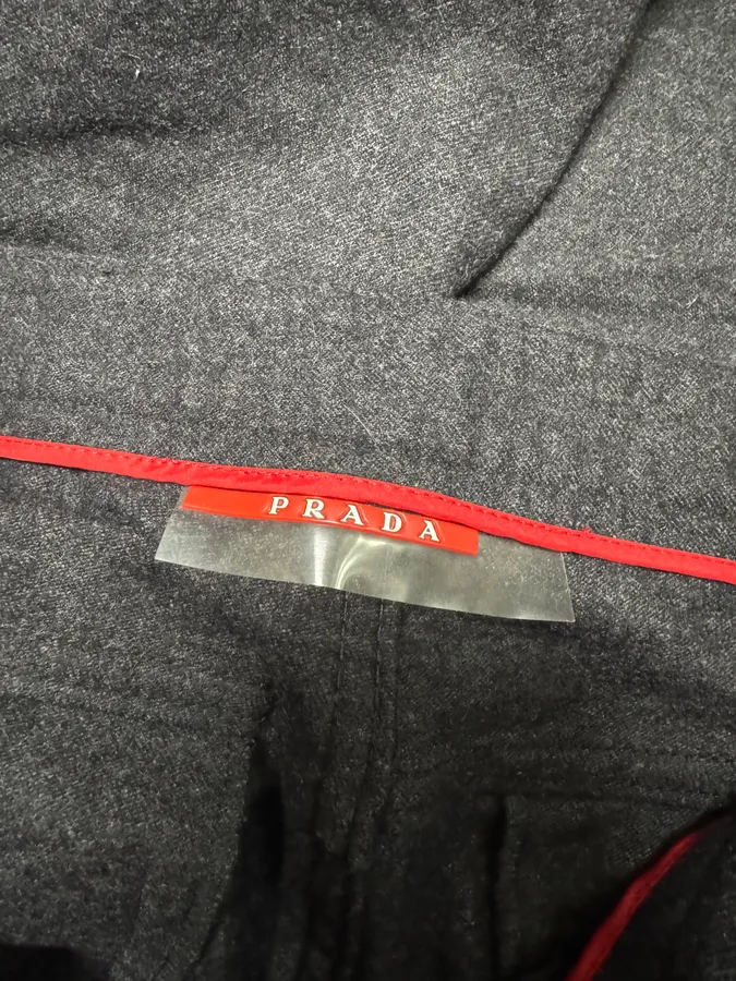 2000s Prada Dark Grey Wool Pants - Image 8