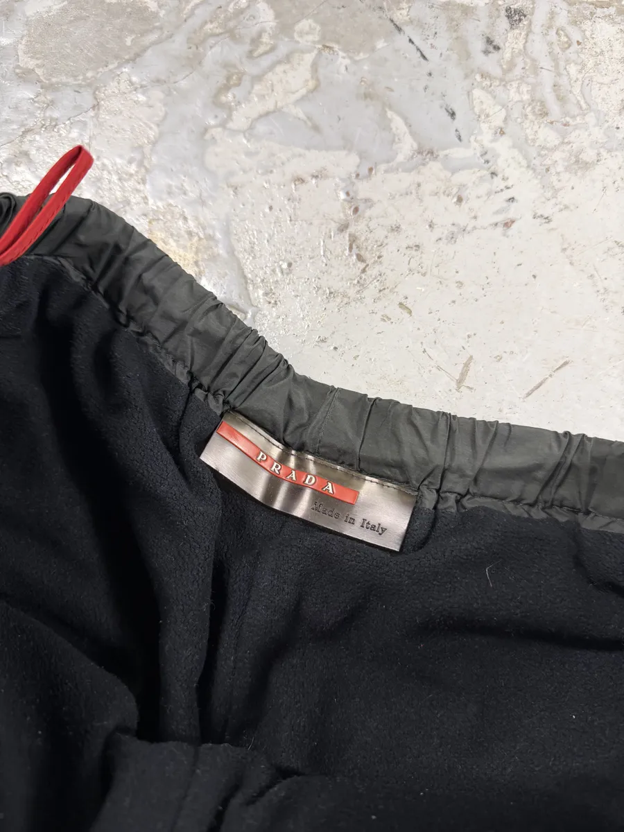 2000s Prada Dark Nylon Linea Rossa Cozy Pants - Image 6