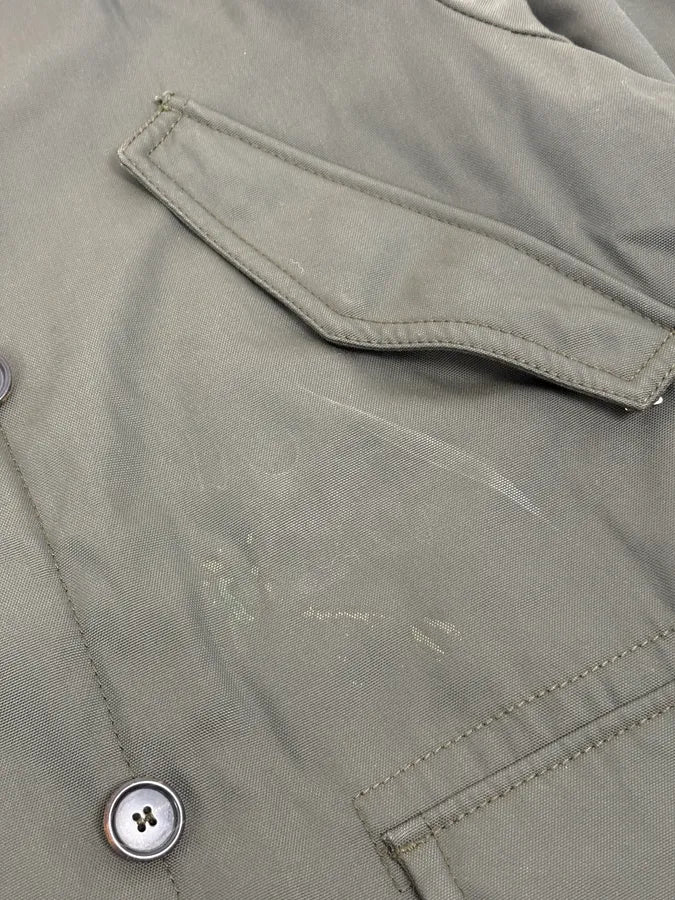 2000s Prada Dark Olive Green Parka Long Jacket - Image 12
