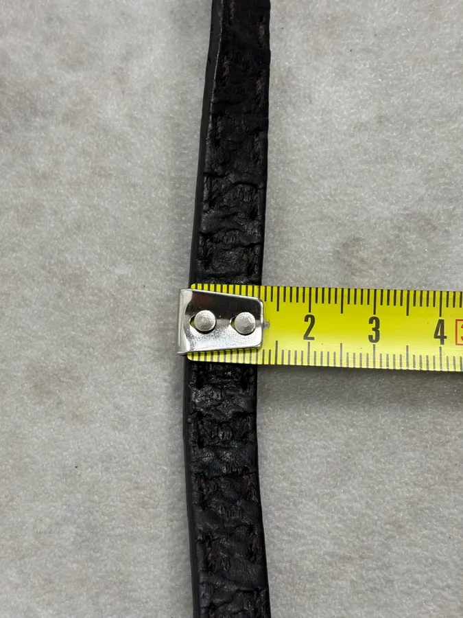 2000s Prada Double Wrap Dark Leather Bracelet - Image 9