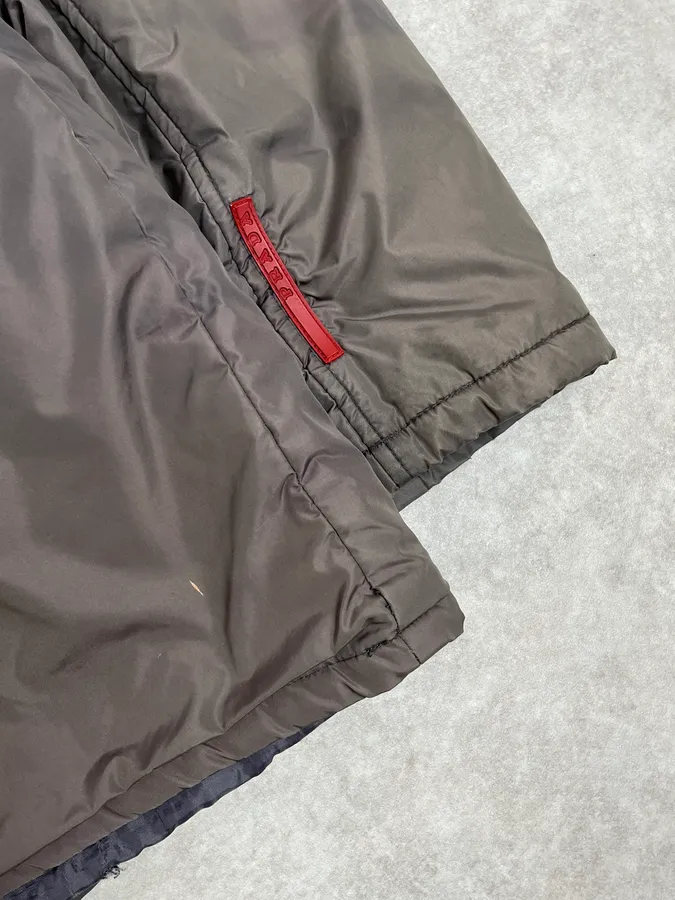 2000s Prada Dyed Kid Fur Grey Hooded Puffer Jacket - Image 7