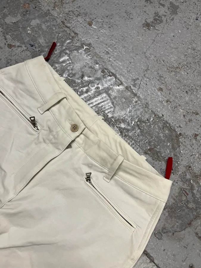 2000s Prada Equestrian Button-Leg White Pants - Image 5