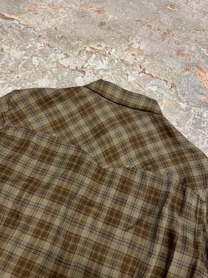 2000s Prada Green Checked Shirt - Image 7