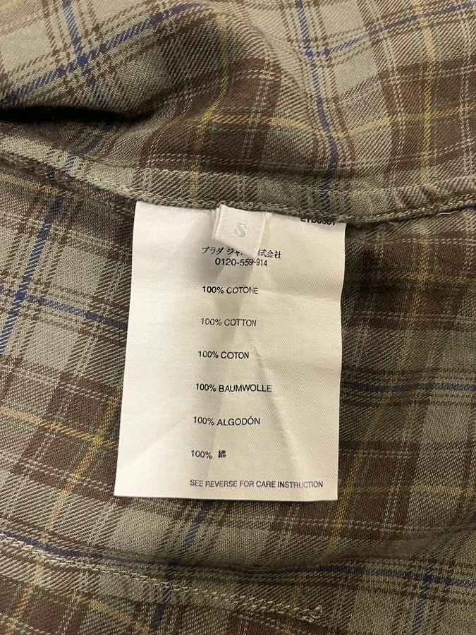 2000s Prada Green Checked Shirt - Image 9