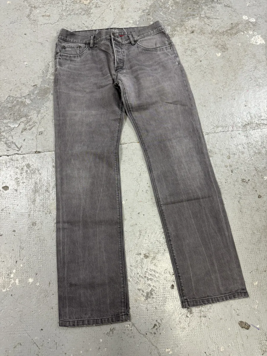 2000s Prada Grey Classic Regular Denim Jeans - Image 5