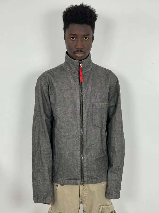 2000s Prada Grey Cotton Zip Up Light Jacket