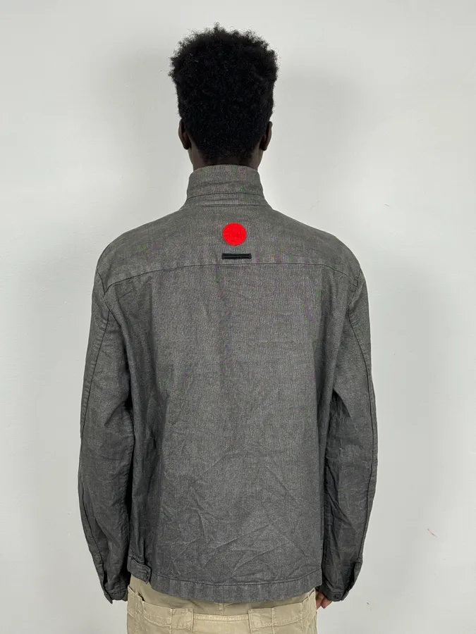 2000s Prada Grey Cotton Zip Up Light Jacket - Image 2