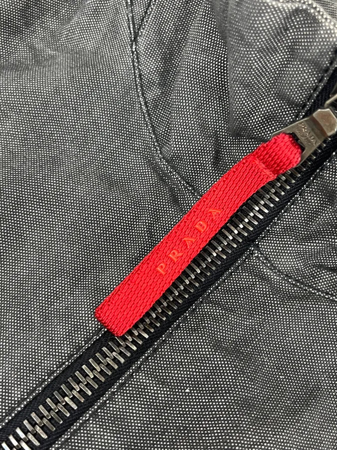 2000s Prada Grey Cotton Zip Up Light Jacket - Image 9