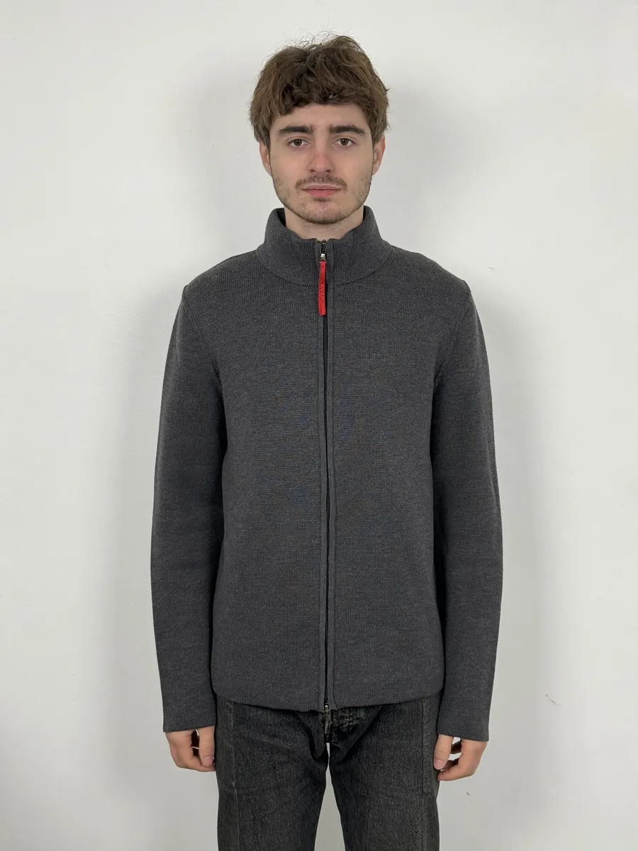 2000s Prada Grey Japan Zip-Up Jacket - Image 3