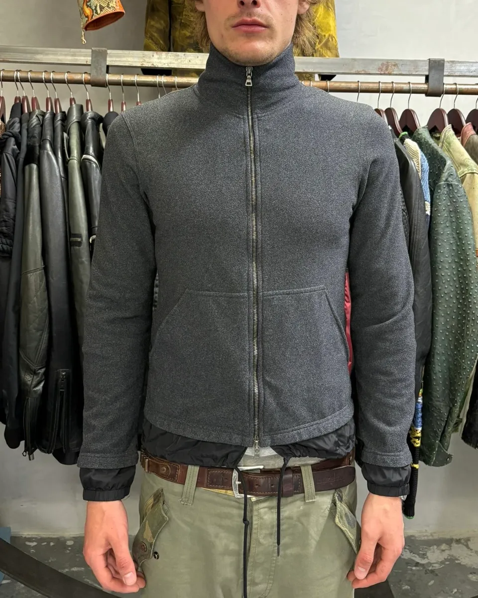 2000s Prada Grey Layered Zip-up Jacket - Image 2