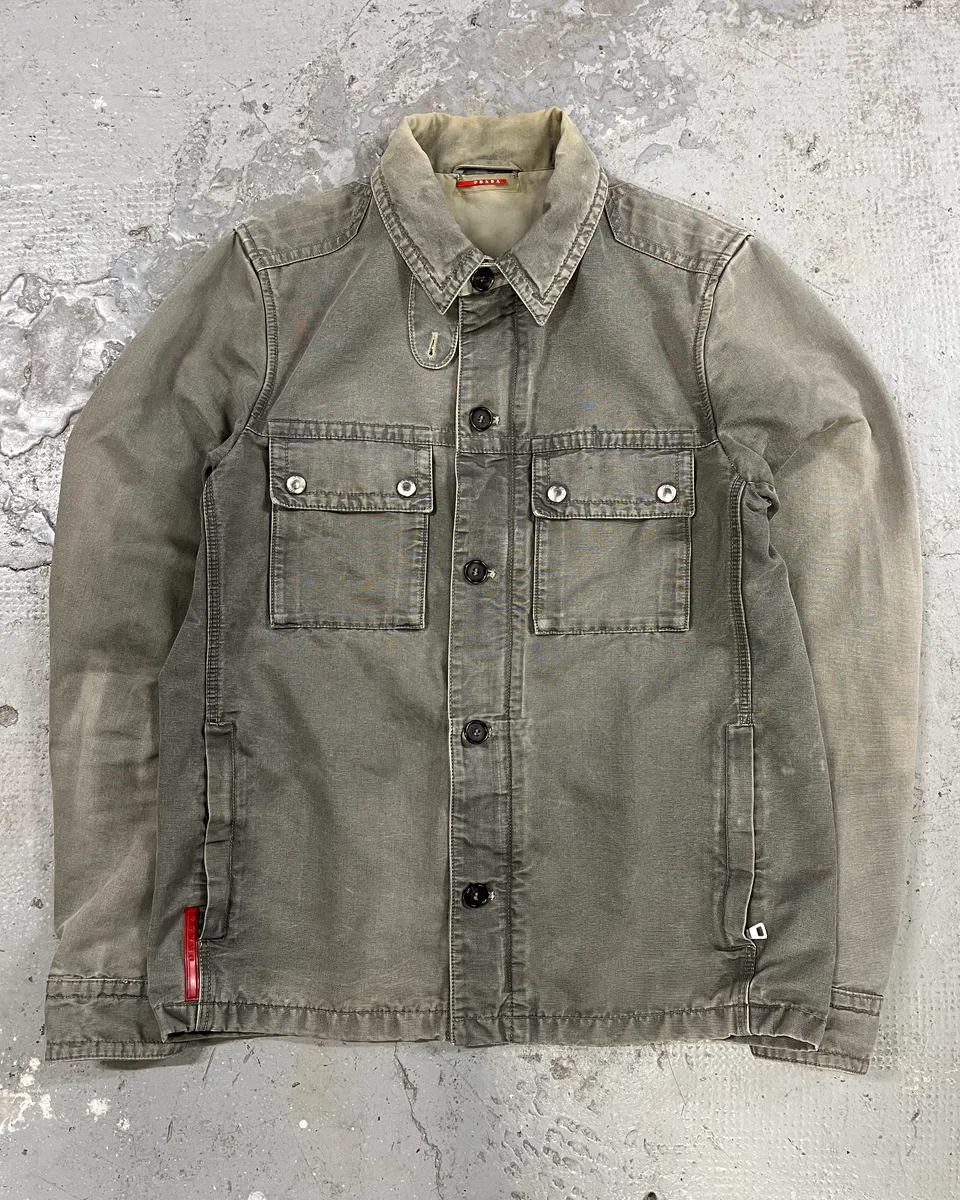 2000s Prada Grey Linea Rossa Jacket