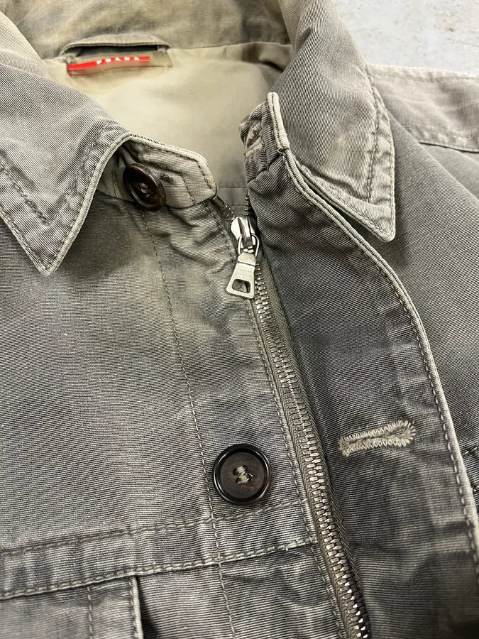 2000s Prada Grey Linea Rossa Jacket - Image 13