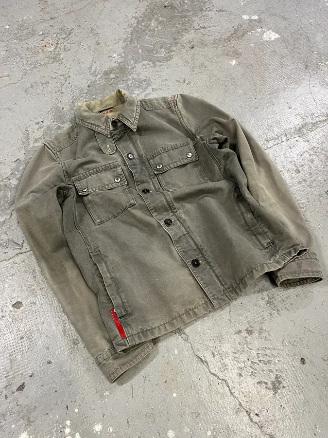 2000s Prada Grey Linea Rossa Jacket - Image 3