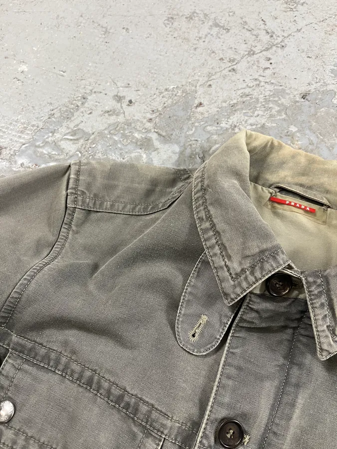 2000s Prada Grey Linea Rossa Jacket - Image 6