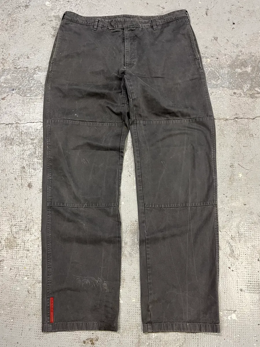 2000s Prada Grey Linea Rossa Workwear Pants