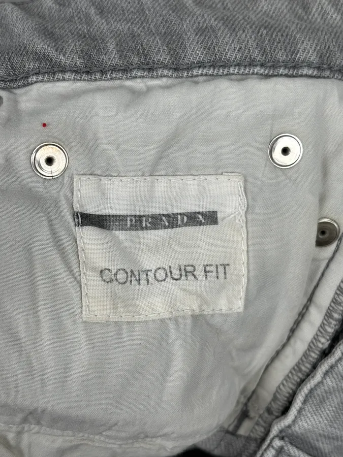 2000s Prada Grey Washed Slim Denim Jeans - Image 14