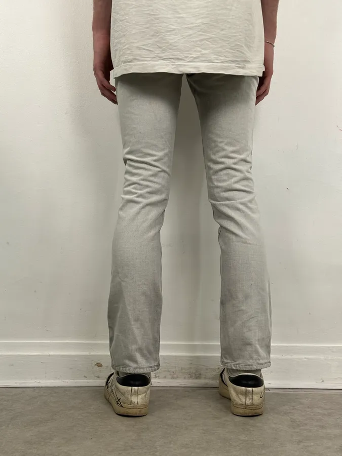 2000s Prada Grey Washed Slim Denim Jeans - Image 4