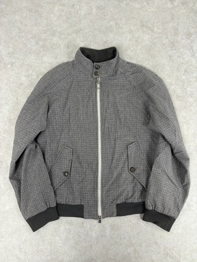 2000s Prada Grey Wool Houndstooth Jacket