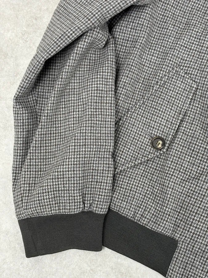 2000s Prada Grey Wool Houndstooth Jacket - Image 8