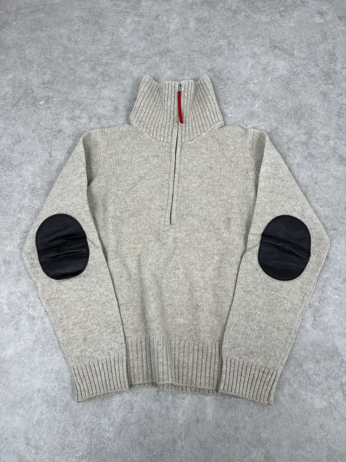 2000s Prada Grey Wool Zip-Up Sweater - Image 4