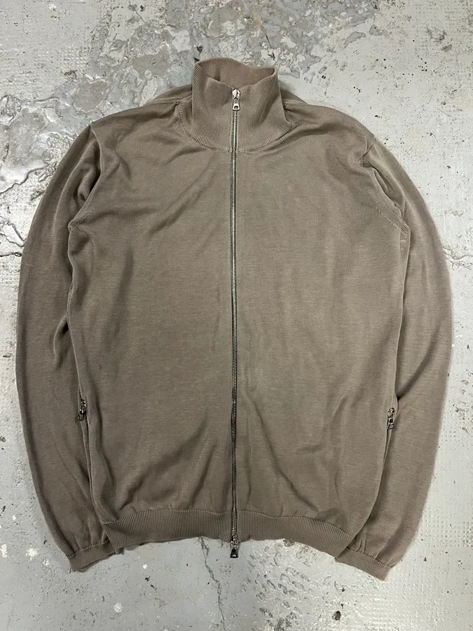 2000s Prada Grey Zip-up Sweater