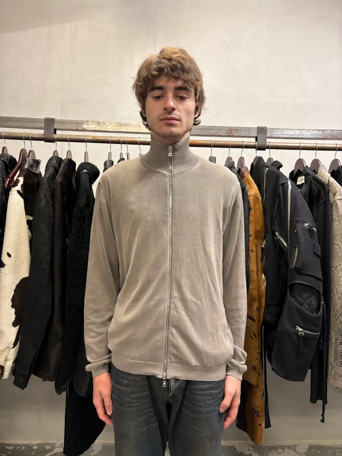 2000s Prada Grey Zip-up Sweater - Image 2