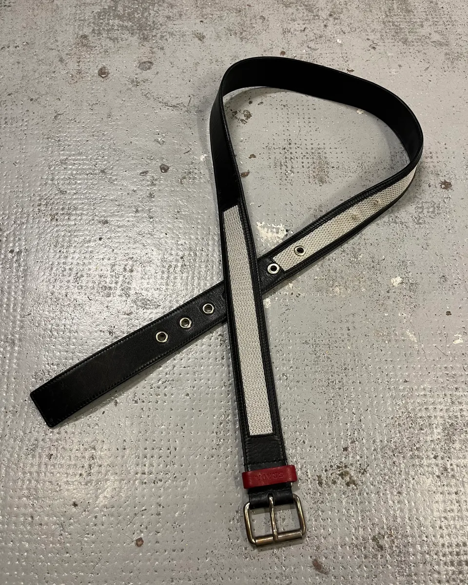 2000s Prada Hybrid Black Leather & Grey Belt