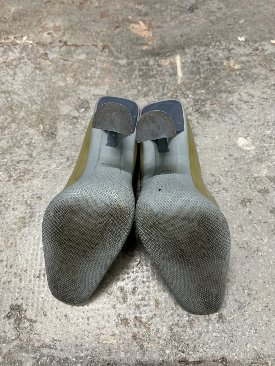 2000s Prada Khaki Heels Shoes - Image 8