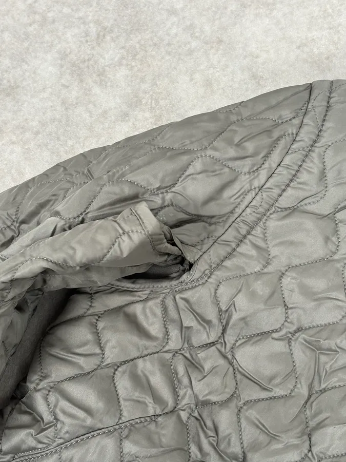 2000s Prada Khaki Nylon Quilted Puffer Jacket - Image 9