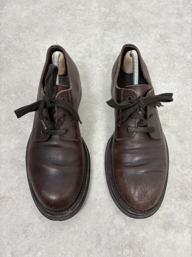 2000s Prada Lace-Up Brown Leather Shoes - Image 2