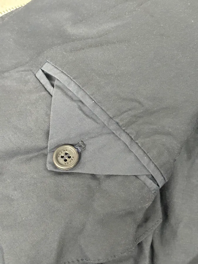 2000s Prada Light Nylon Navy Obscure Bomber Jacket - Image 11