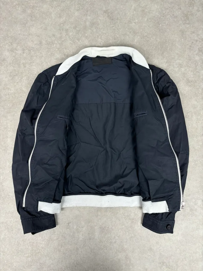 2000s Prada Light Nylon Navy Obscure Bomber Jacket - Image 7