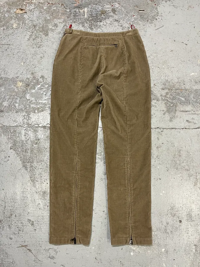 2000s Prada Linea Rossa Beige Corduroy Velvet Pants - Image 7