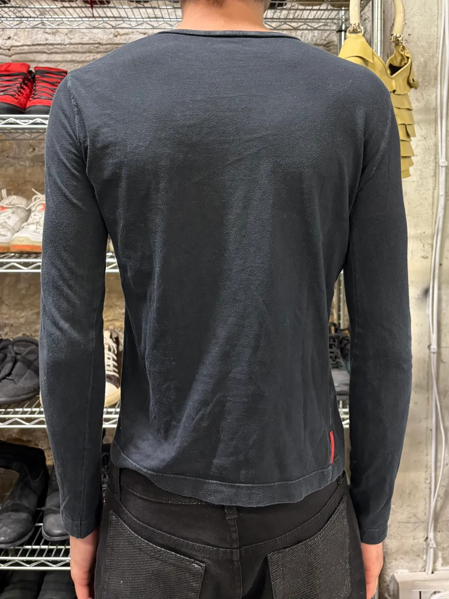 2000s Prada Linea Rossa Black Human Longsleeves - Image 3