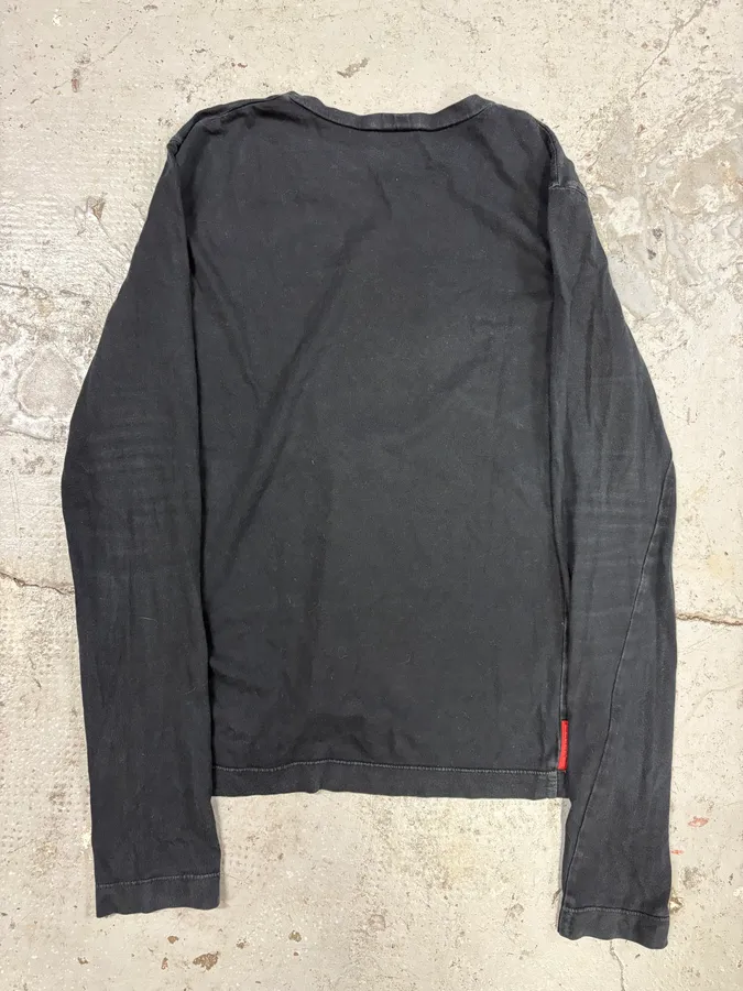 2000s Prada Linea Rossa Black Human Longsleeves - Image 6