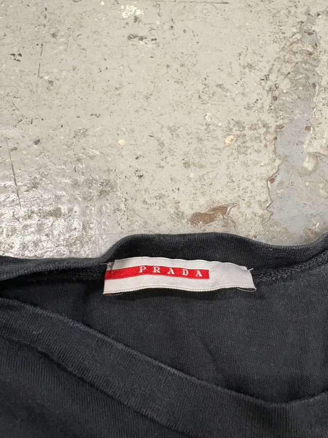 2000s Prada Linea Rossa Black Human Longsleeves - Image 9