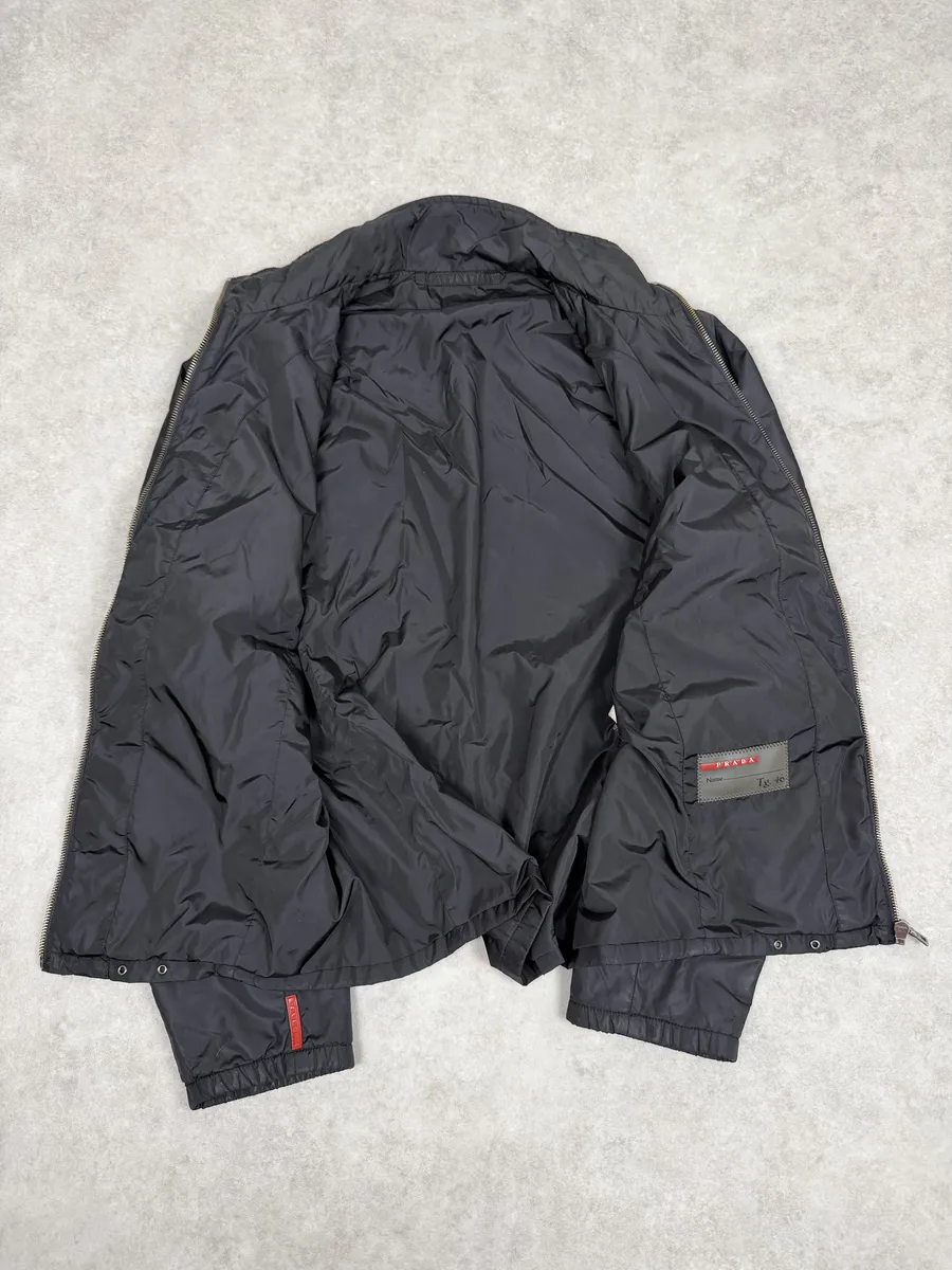 2000s Prada Linea Rossa Black Nylon Jacket - Image 6
