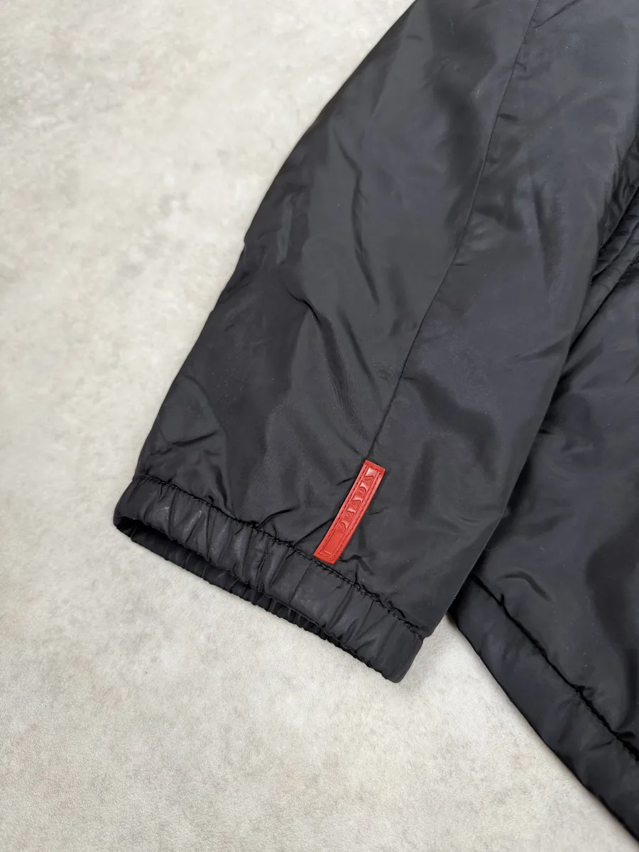 2000s Prada Linea Rossa Black Nylon Jacket - Image 8