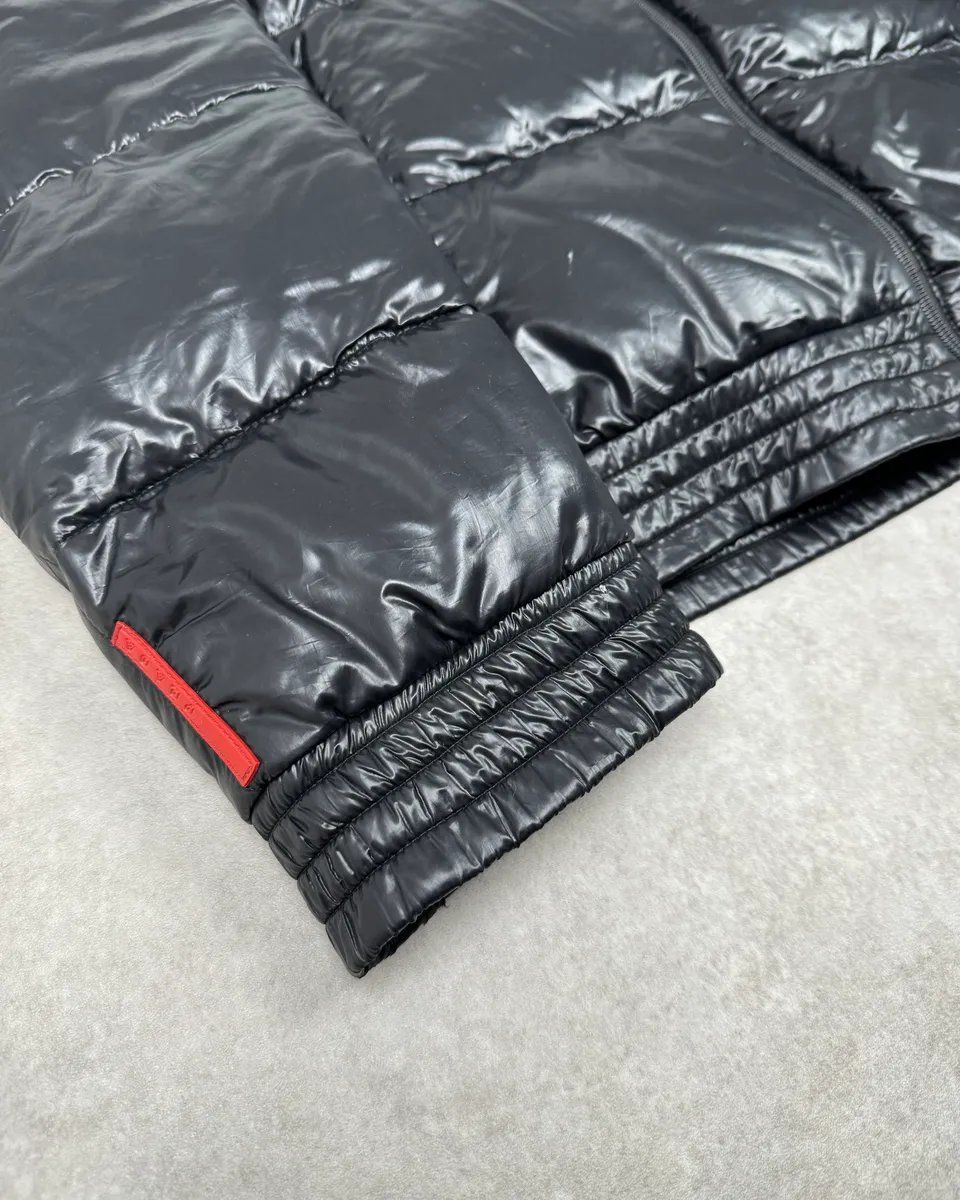2000s Prada Linea Rossa Black Nylon Puffer Jacket - Image 8